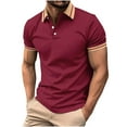 thumbnail image 2 of Blczomt Men's Shirts Big & Tall Red Summer Polo Shirts Regular-Fit Casual Collared Men Clothes, 2 of 3