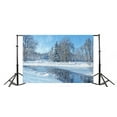 thumbnail image 2 of EREHome Polyester Fabric 7x5ft Christmas Backdrop Photography Background Xmas Snowflake Rural River Forest Trees Heavy Snow Winter Scene Happy New Year Backdrops kids Adults Photo Studio Props, 2 of 3