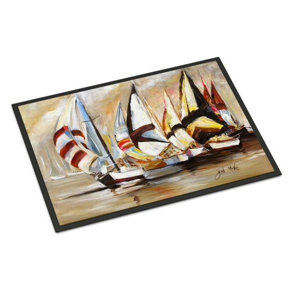 Carolines Treasures JMK1136MAT Boat Binge Sailboats Door Mat Indoor Rug or Outdoor Welcome Mat 18x27 Doormat  18H X 27W