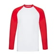 thumbnail image 1 of Fruit of the Loom T-Shirt de Baseball à Manches Longues Contrasté pour Adulte, 1 of 3