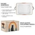 thumbnail image 2 of Yayeee 2 Pack Canvas Storage Basket with Handles for Shelves Fabric Bins Closet Organizer, Beige Cat Rainbow, 2 of 8