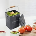 thumbnail image 5 of Pethiy Kitchen Compost Bin, 1 Gallon Countertop Compost Bin with Lid, Indoor Compost Bucket Includes Charcoal Filter, Small Compost Bin with Carbon Steel, Handles, Recycle Bin for Food Was, 5 of 7