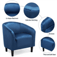 thumbnail image 6 of Yaheetech Velvet Upholstered Accent Chair for Livingroom,Pagoda Blue, 6 of 11