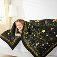 thumbnail image 4 of Manfei Movie Vip Full Size Comforter Sets,Gold Stras Bedding Comforter Set,Glitter Print Bedding Sets For Kids,Ultra Soft Home Decor Reversible,3-Piece, 4 of 8