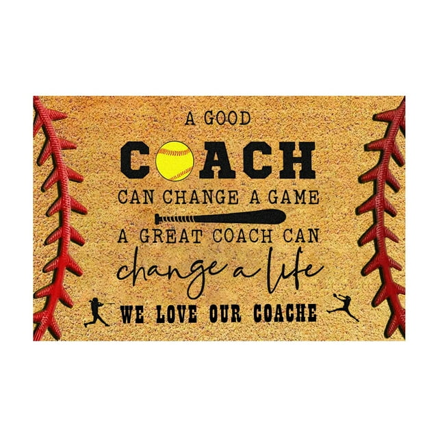 Tapis de Bienvenue de Ferme Design Décoratif de Baseball Absorbant Durable Paillasson 40x60cm