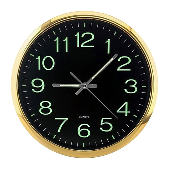 jifeng 12 Inch Wall Clock with Night Light Silent Non Ticking Battery Operated indoor and outdoor Decorative Clock for Bedroom Living Room kitchen and office
