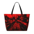 thumbnail image 2 of Easygdp The Red Head Skull Bolsa de Viaje de Playa de Gran Capacidad, Bolsa Tote Perfecta para la Playa, Escapadas de Fin de Semana y Viajes, 2 of 7