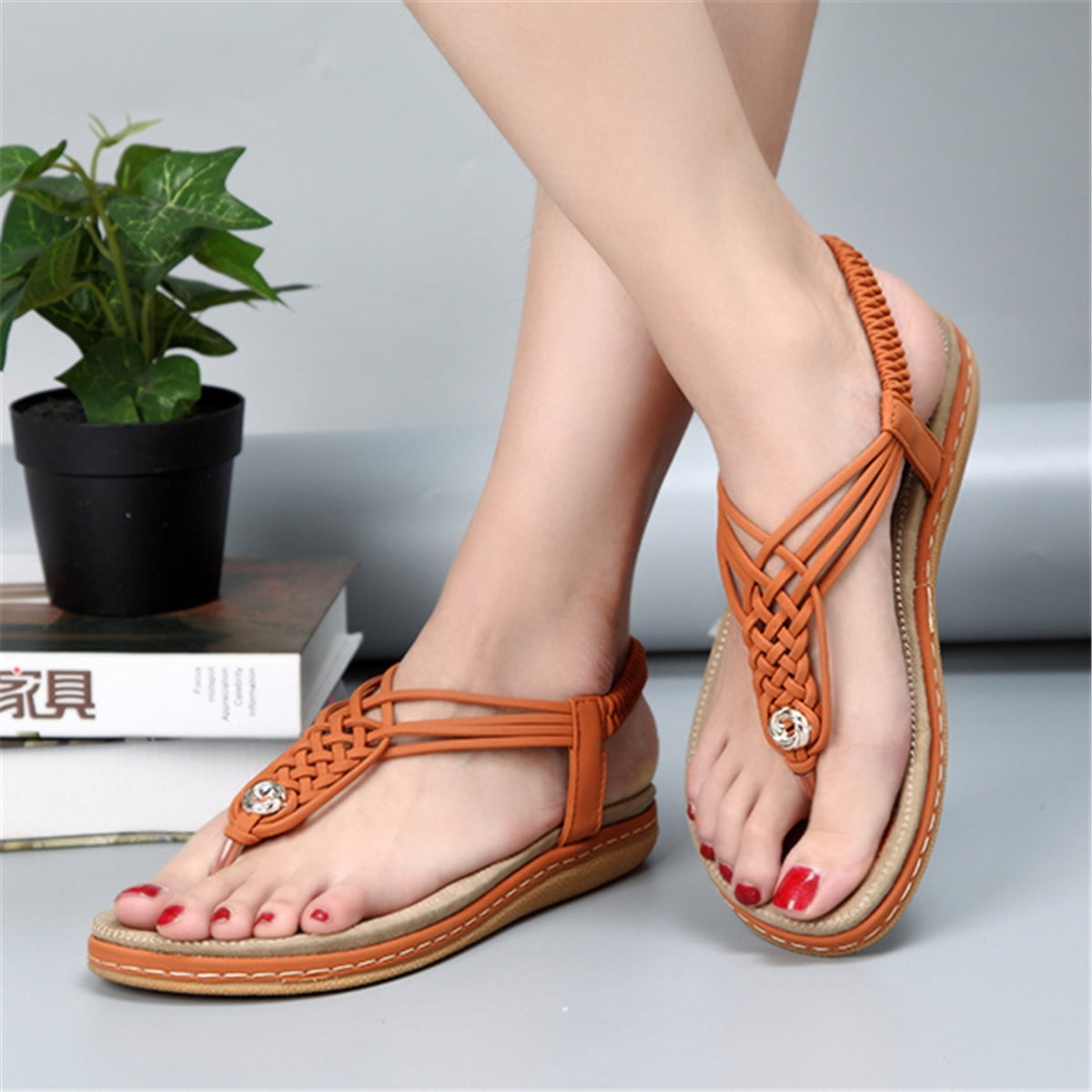UOCUFY Sandals for Women Dressy Summer,Womens 2021 Platform Casual Comfy Sandal Shoes Summer Beach Travel Slipper Flip Flops 