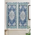 thumbnail image 2 of Bedroom Curtains 63 Inches length, Blue Boho Window Treatment Curtain Drapes, Farmhouse Bohemian Medallion Oriental Flower Rod Pocket Curtain Panels for Living Room Kitchen, 42"x63", 2 Panels, 2 of 7
