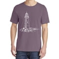 thumbnail image 2 of Wild Bobby,Lighthouse Nautical Sea Coastal Vibes, Streetwear, Garment-Dyed Washed Look Short Sleeve T-Shirt, Rosewood, Medium, 2 of 3