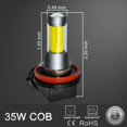thumbnail image 5 of Alla Lighting 2800lm H8 H16 H11 LED Fog Lights Bulb Xtreme Super Bright COB-35 LED Replacement for Cars, Trucks, 3000K Amber Yellow (Set of 2), 5 of 9