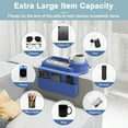 thumbnail image 4 of LRSE Couch Cup Holder，Foldable Sofa Arm Organizer with Storage Pouch, Storage Pockets for Phone/Tablet/Remote, Non-Slip Couch Tray for Recliner, Bedside Light Blue, 4 of 7