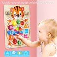 thumbnail image 3 of 1 Set Wooden Clock Toys Cute Cartoon Animal Jigsaw Board Colorful Building Blocks Teaching Time Color Recognition Children Digital Clock Puzzle Toy for Boys Girls, 3 of 8