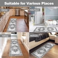 thumbnail image 6 of Washable Runner Rug, 2x5 Non-Slip Boho Vintage Hallway Rug Runner with Rubber Backing, Stain Resistant & Low Pile Faux Wool Distressed Carpet Runner for Bedroom, Kitchen, Laundry, Entrance, 6 of 7