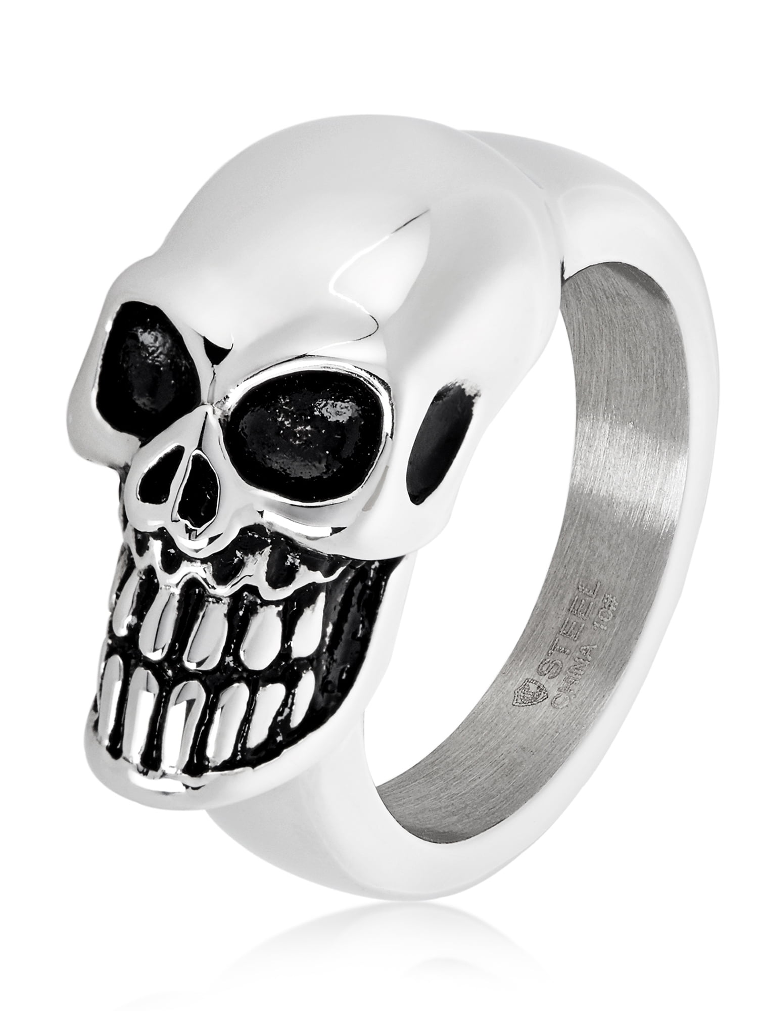 Stainless Steel Ring for Men Skull Head Solid Retro Pinky Ring