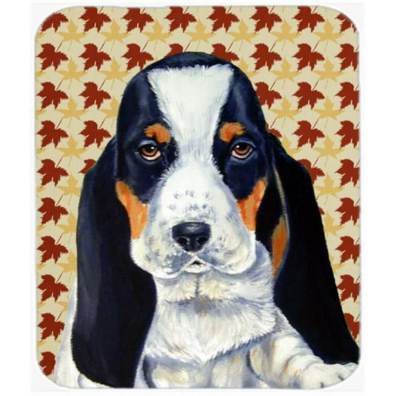Carolines Treasures Basset Hound Fall Leaves Portrait Mouse Pad