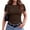 Brown #100, variant on WULMLEO Women Short Sleeve Tops Crewneck Ribbed Knit Fitted Tshirts Dressy Casual Basic Tee 2026 Summer Shirts Red XL