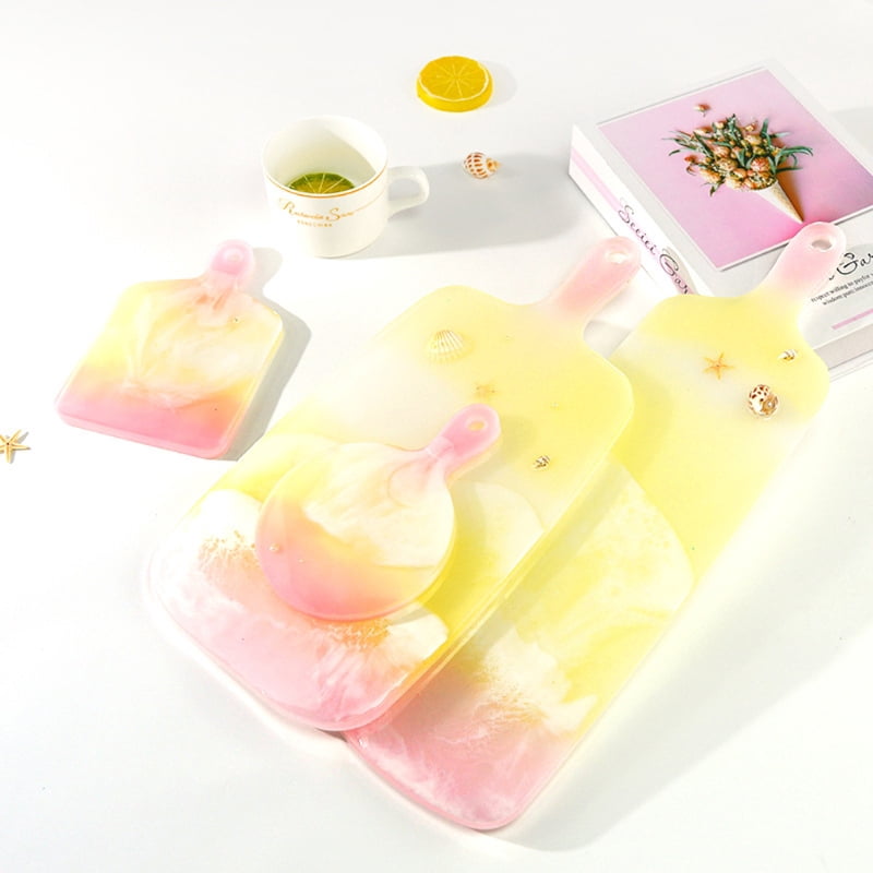 4Pcs Resin Tray Molds DIY Board Silicone Molds for DIY Resin Art Gift Home Decor