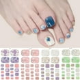 thumbnail image 4 of 22Pcs/Sheet Removable Toe Nail Fake Nail Art Fake Nails French Nails Nail Mani Press Set, 4 of 8