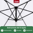 thumbnail image 2 of Sombrilla 2.7 metros Playa Jardín Jardimex  Inclinación Manivela Blanco, 2 of 7