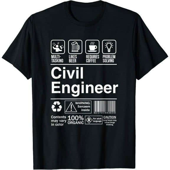t-shirt Civil Engineer Product Label Funny Gift T-Shirt mens t shirt,black,women,funny,misfits,men,journey
