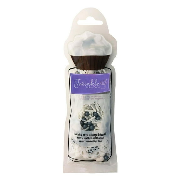 Twinkle Saupoudrer WHT & ARGENT de 30 g Saupoudrer WHT & ARGENT