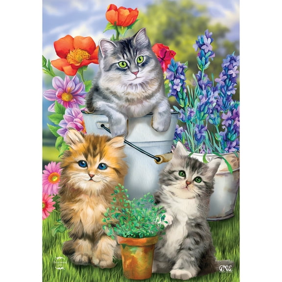 Briarwood Lane Garden Flag 12x18 For Outdoor Garden Cats Spring For Spring Garden Flag Flags For Outside