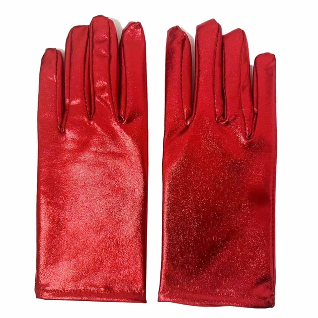 Gants de Décoration d'Halloween Punk Sombres Rouges pour Femmes, Respirants et Élastiques, pour Fête, Performance, Danse, Célébration, Événement, Scène, Spectacle, Accessoire, à Porter, Taille Unique