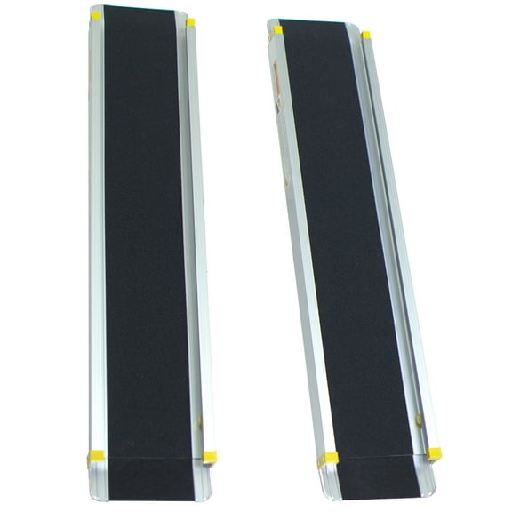 Giantex Adjustable Portable Wheelchair Ramp, Aluminum Ramps w/Non-Skid Surface