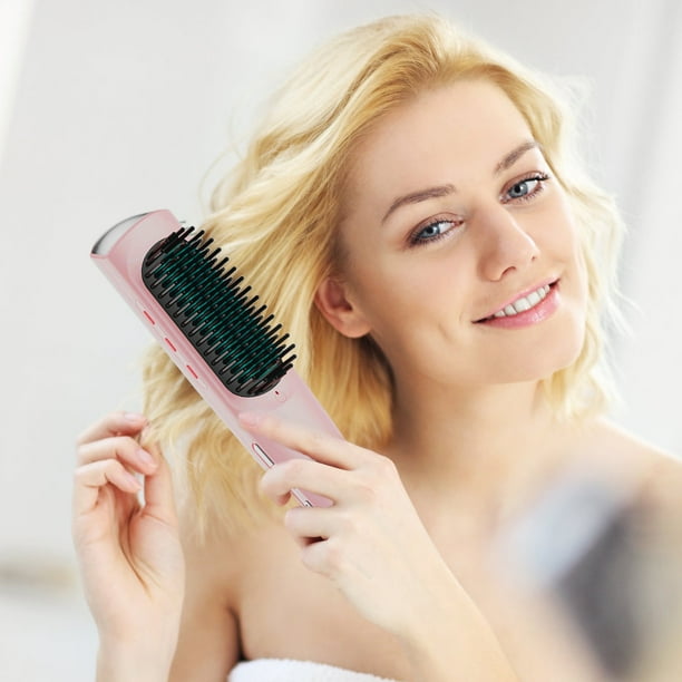 Fiudx Plancha de Pelo Inalámbrica, Diseño de Carga Mini Usb, Batería de  3200 Mah, Peine de Doble Uso para Alisar y Rizar, Ideal para Viajes, Ideal 