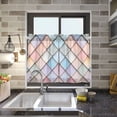 thumbnail image 4 of Yayeee Kitchen Curtains Tier Pair Light Filtering 27"x24" Rod Pocket Short Cafe Window Panel, Orange Art Pattern, 4 of 7