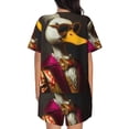 thumbnail image 6 of Fotbe Noble Style Duck Print Pajama Set for Women 2 Piece Loungewear Short Sleeve Tops and Shorts Set Soft Sleepwear-4X-Large, 6 of 7