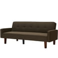 thumbnail image 5 of Couch and Sofa, Fabric Sofa Sleeper Bed with Armrest, Convertible Futon Couches and Sofas w/Wood Legs, Small Spaces Recliner Couch Living Room Furniture Loveseat Sofa, Brown, LLL2018, 5 of 10