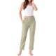 thumbnail image 2 of Pantalones de pijama de algodón a cuadros para mujer, con cintura elástica y bolsillo, pantalones de lounge largos L, a cuadros amarillos, 2 of 6
