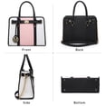 thumbnail image 6 of MKP Womens Satchel Female Handbags Two Tone Vegan Leather Shoulder Bag with Wallet 2pcs Set, 6 of 7