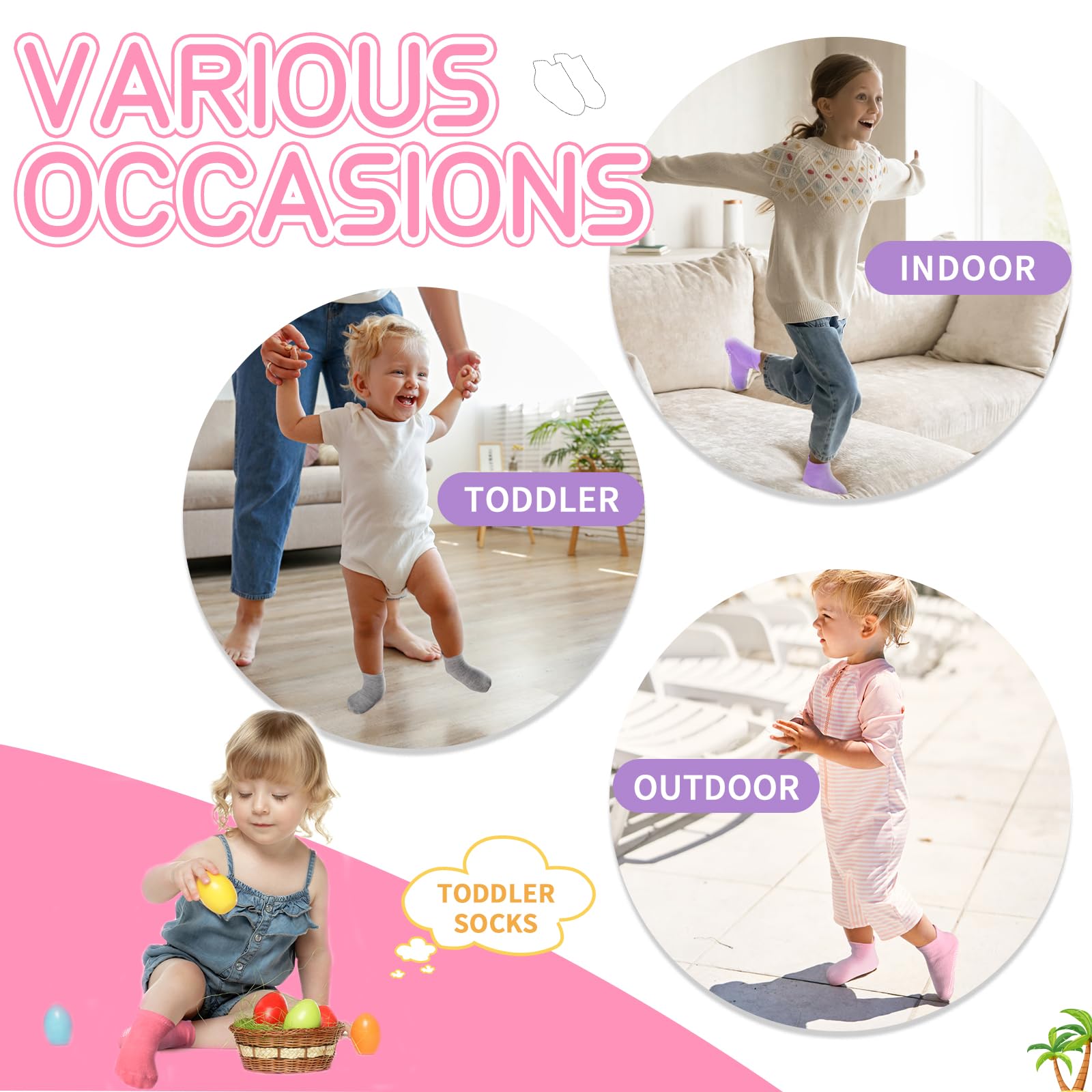 Hycles Toddler Girl Non-Slip Ankle Socks 12-Pair photo 6