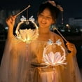 thumbnail image 4 of PENGXIANG Portable Luminous Lantern Simulation Flowers Tassel Charms DIY Educational Toy Atmosphere Decoration Cute Handmade LED Rabbit Lotus Lamp Glowing Ornament for New Year, 4 of 8