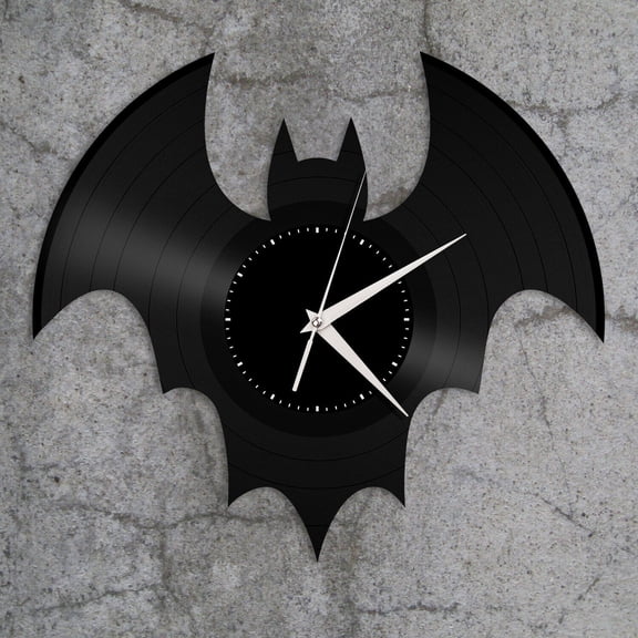 Bat Silhouette Vinyl Wall Clock Record Famous Animals Home Kids Room Decoration Vintage Design Office Bar Room Home Decor