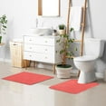 thumbnail image 5 of Toilet Rug U-Shaped Bathroom Rugs Non-Slip Soft Plush Machine Washable Contour Bath Mat Plain Red 24x20, 5 of 9