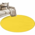 thumbnail image 2 of Lemon Yellow Round Rugs 3ft, Farmhouse Solid Yellow Color Modern Art Non Slip Washable Rug Runner, Low Pile Indoor Floor Carpet Mat Bathroom Rugs for Living Room, Bedroom, Kids Room, 2 of 9