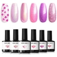 thumbnail image 1 of Set de esmaltes de uñas en gel Modelones, 6 colores, purpurina rosa, 1 of 7