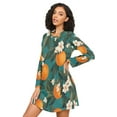 thumbnail image 3 of FORMRS Womens Long Sleeve Nightgowns Crew Neck Sleep Shirt Soft Pajamas Sizes S-3XL, Orange Leaves, 3 of 8