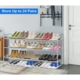 thumbnail image 6 of MISSLO 3 Tier Metal Long Shoe Rack Wide Shoe Shelf with Wire Grid for Closet Entryway Storage 24 Pairs Men Sneaker Organizer, Grey, 6 of 8
