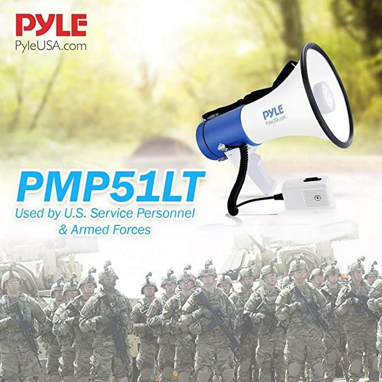 Megafono Portatile Pyle 50W - Con Sirena, Luce LED, Microfono, Per Eventi E Emergenze - Foto 4