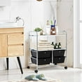 thumbnail image 4 of Costway 4Drawer Rolling Storage Cart shelf Scrapbook Paper Office School Organizer Black, 4 of 5