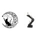 thumbnail image 1 of Decoración De Pared De Gato De Metal, Estatuas De Pensadores, Figuras Abstractas, Artesanías, Arte De Pared De Gato Negro, Estantería, Objetos Decorativos, Decoraciones De Mesa De Escritorio, 1 of 8