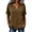 Brown, variant on Womens Tops Notch V Neck Short Sleeve Rolled Cuff Summer Shirt, Solid Casual Relaxed Cut Top for Ladies, Elegant Stylish Comfy Daily Wear