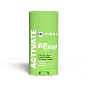 MX Naturals - Activate Body Balm, Heated Pain Relief Balm, Topical Pain Relief for Knee Pain, Muscle & Joint Pain, All-Natural Pain Rub With Arnica, Camphor, & Caffeine, 2.5 Oz