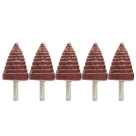 

5Pcs 6Mm Shank 80 Grit Tapered Cone Sandpaper Grinding Sanding Head