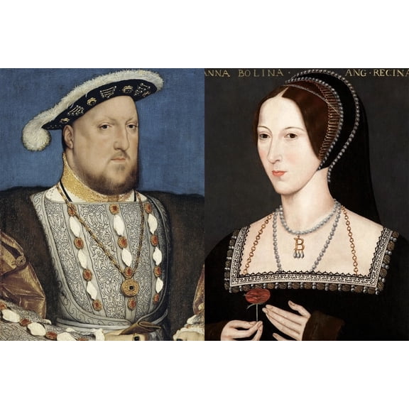 24x36 gallery poster, Queen Elizabeth I parents, King Henry VIII and Anne Boleyn